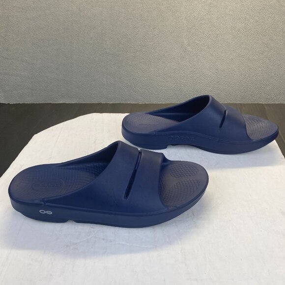 OOFOS OOahh Size 11 Womens 9 Mens Slip On Slide Recovery Sandals Blue,Comfort - Picture 1 of 12